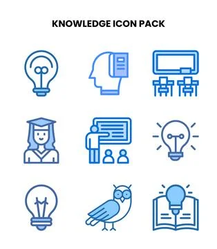 Knowledge Two Colour Collection Icons Pack Stockillustratie
