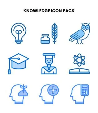 Knowledge Two Colour Graphics Icons Pack Stock Illustration