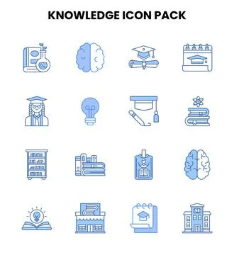 Knowledge Two Colour Scalable Icons Pack Stock Illustration