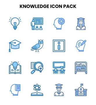 Knowledge Two Colour SVG Icons Pack 스톡 일러스트