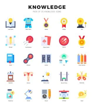 Knowledge web icons in Flat style. Stock Illustration