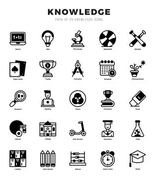 Knowledge web icons in Lineal Filled style. Illustrazione stock