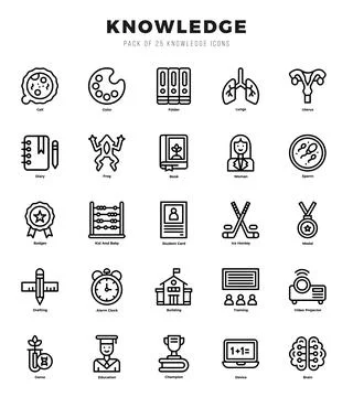 Knowledge web icons in Lineal style. Stock Illustration