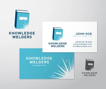 Knowledge Welders Education Abstract Vector Logo and Business Card Template or Stock Illustration