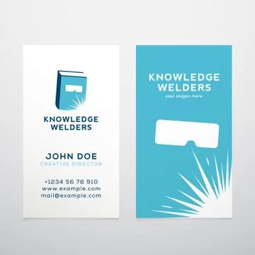 Knowledge Welders Education Abstract Vector Business Card Template or Mockup Stock Illustration