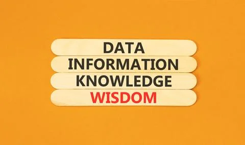 Knowledge Wisdom symbol. Concept words Data Information Knowledge Wisdom on.. Stock Photos