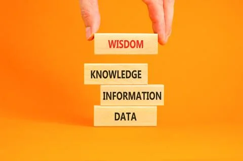Knowledge Wisdom symbol. Concept words Data Information Knowledge Wisdom on.. Stock Photos