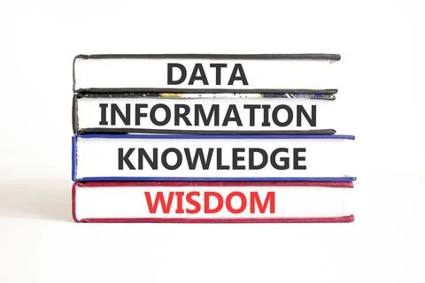 Knowledge Wisdom symbol. Concept words Data Information Knowledge Wisdom on.. Stock Photos