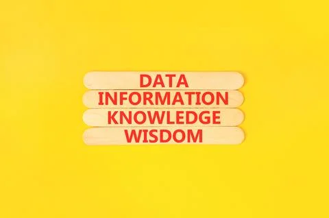 Knowledge Wisdom symbol. Concept words Data Information Knowledge Wisdom on.. Stock Photos