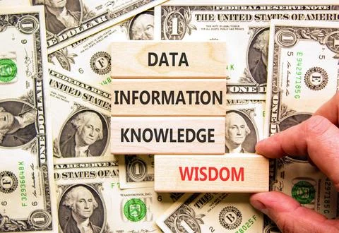 Knowledge Wisdom symbol. Concept words Data Information Knowledge Wisdom on.. Stock Photos