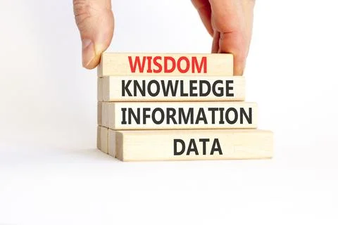Knowledge Wisdom symbol. Concept words Data Information Knowledge Wisdom on.. Stock Photos