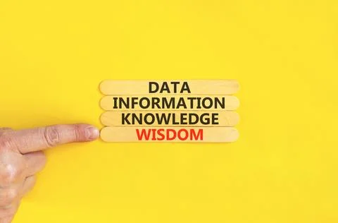 Knowledge Wisdom symbol. Concept words Data Information Knowledge Wisdom on.. Stock Photos