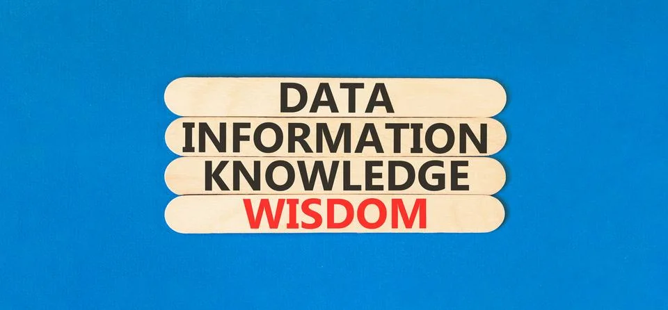 Knowledge Wisdom symbol. Concept words Data Information Knowledge Wisdom on.. Stock Photos