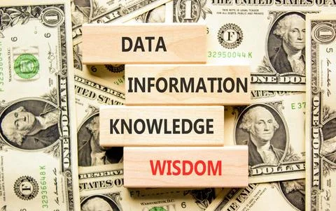 Knowledge Wisdom symbol. Concept words Data Information Knowledge Wisdom on.. Stock Photos