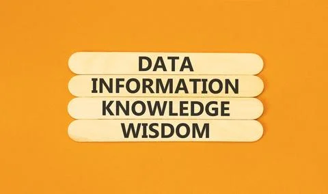 Knowledge Wisdom symbol. Concept words Data Information Knowledge Wisdom on.. Stock Photos