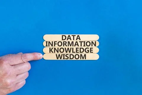 Knowledge Wisdom symbol. Concept words Data Information Knowledge Wisdom on.. Stock Photos