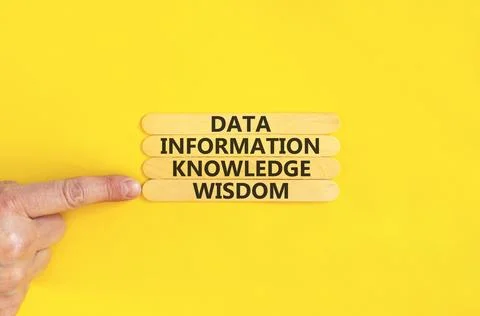 Knowledge Wisdom symbol. Concept words Data Information Knowledge Wisdom on.. Stock Photos