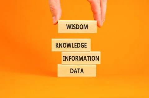 Knowledge Wisdom symbol. Concept words Data Information Knowledge Wisdom on.. Stock Photos