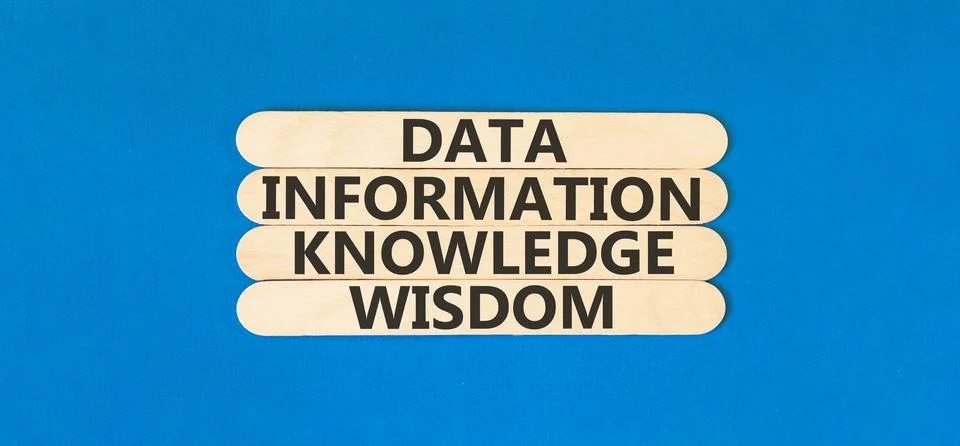 Knowledge Wisdom symbol. Concept words Data Information Knowledge Wisdom on.. Stock Photos