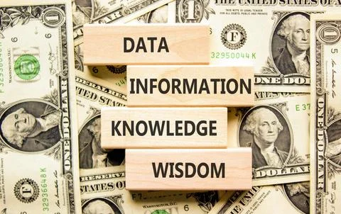 Knowledge Wisdom symbol. Concept words Data Information Knowledge Wisdom on.. Stock Photos