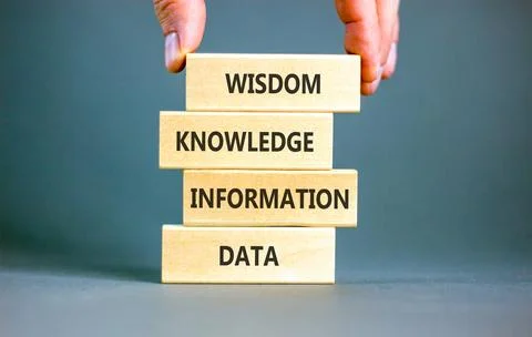 Knowledge Wisdom symbol. Concept words Data Information Knowledge Wisdom on.. Stock Photos