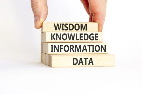 Knowledge Wisdom symbol. Concept words Data Information Knowledge Wisdom on.. Stock Photos
