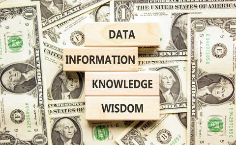 Knowledge Wisdom symbol. Concept words Data Information Knowledge Wisdom on b Stock Photos