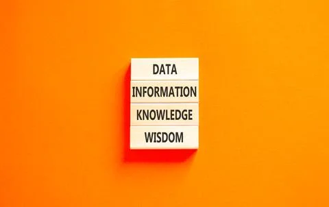 Knowledge Wisdom symbol. Concept words Data Information Knowledge Wisdom on.. Stock Photos