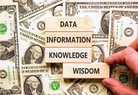 Knowledge Wisdom symbol. Concept words Data Information Knowledge Wisdom on.. Stock Photos