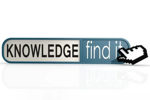 Knowledge word on the blue find it banner Stock Illustration