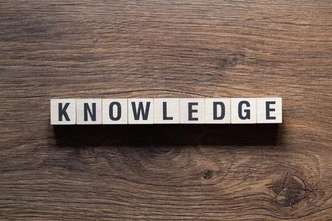Knowledge - word concept on building blocks, text Stock Photos