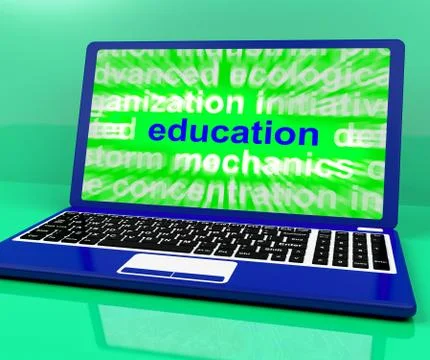 Knowledge word on laptop showing wisdom and learning 스톡 일러스트