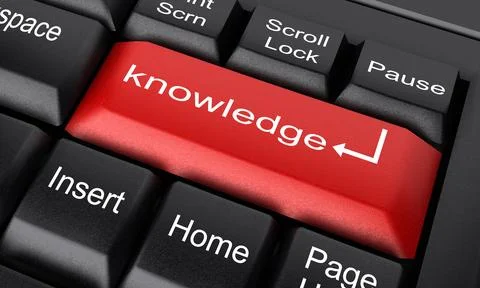Knowledge word on red keyboard button Illustration