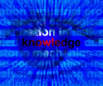 Knowledge Word Showing Education Wisdom 3d Illustration Stock Illustration