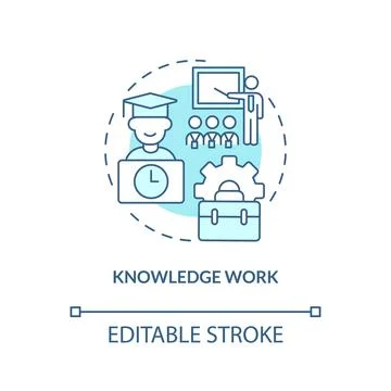 Knowledge work turquoise concept icon Stock Illustration