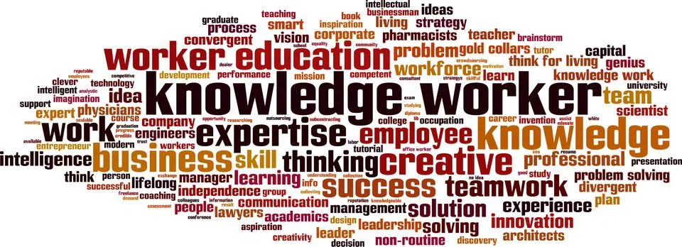 Knowledge worker word cloud Stock Illustration