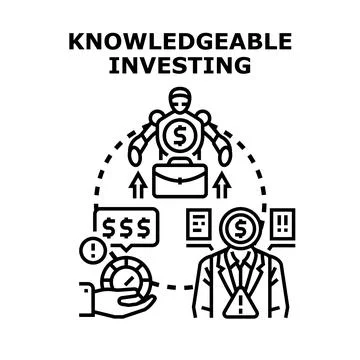 Knowledgeable investing strategy using technology and analytics Stock Illustration
