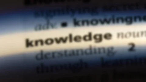 Knowlegde word in a dictionary. Stock Footage 99561971