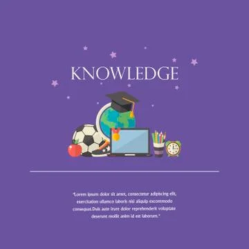 Knowlege illustration concept with text ,knowledge icon Stock Illustration