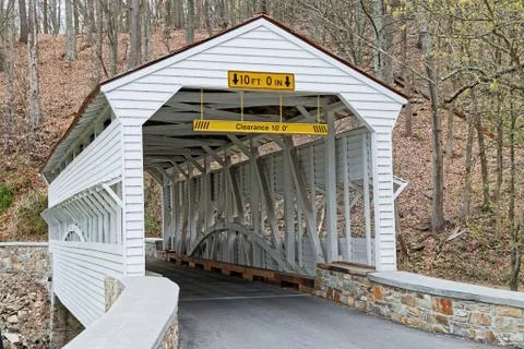 The Knox Covered Bridge in Valley Forge Park Stock Photos
