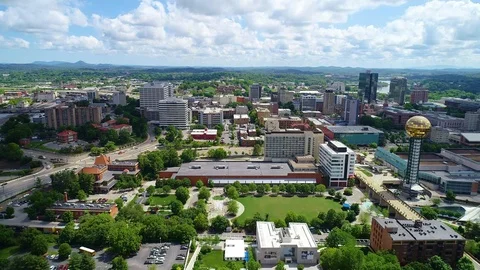 Knoxville Tennessee USA Drone Skyline Aerial Stock Footage