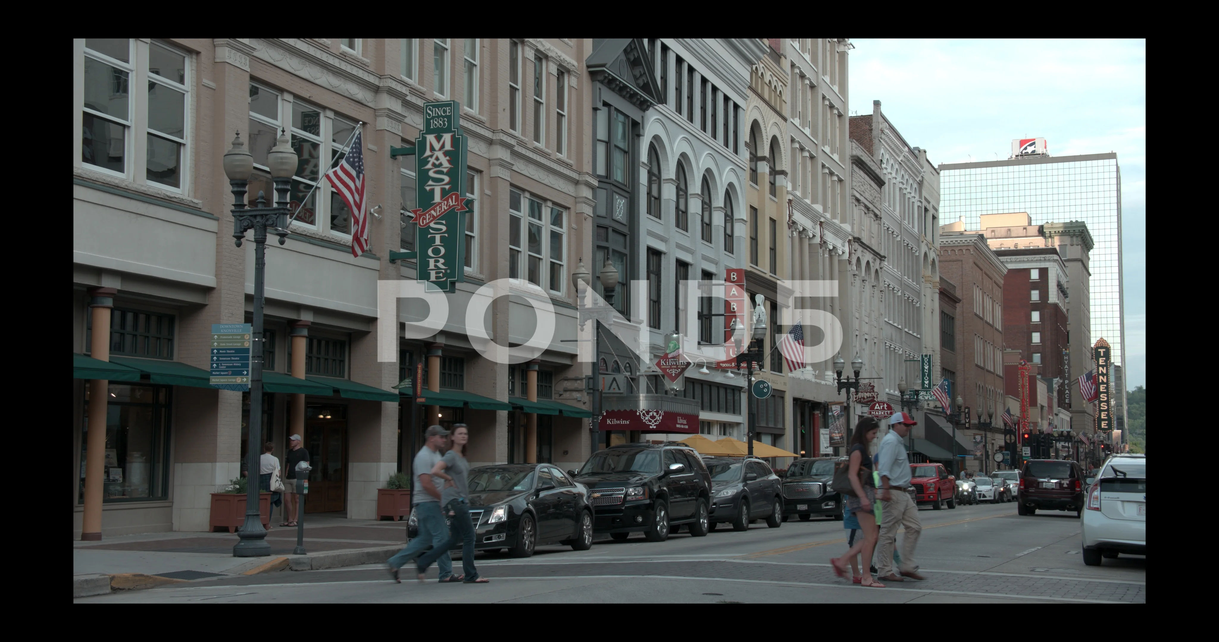 Knoxville Tn Downtown People And Traffic On Gay Street Video