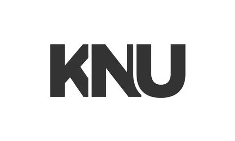 KNU logo design template with strong and modern bold text. Initial based ve.. Stock Illustration