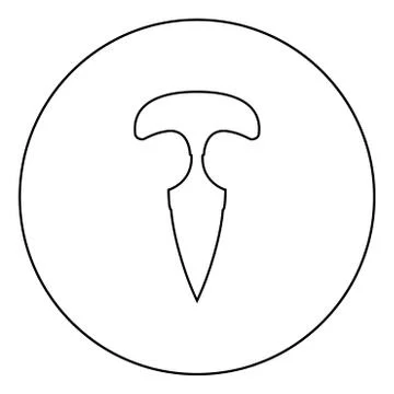 Knuckles knife icon in circle round outline black color vector illustration f Stock Illustration