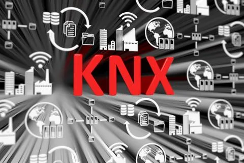 KNX concept blurred background 3d render illustration Stock Illustration