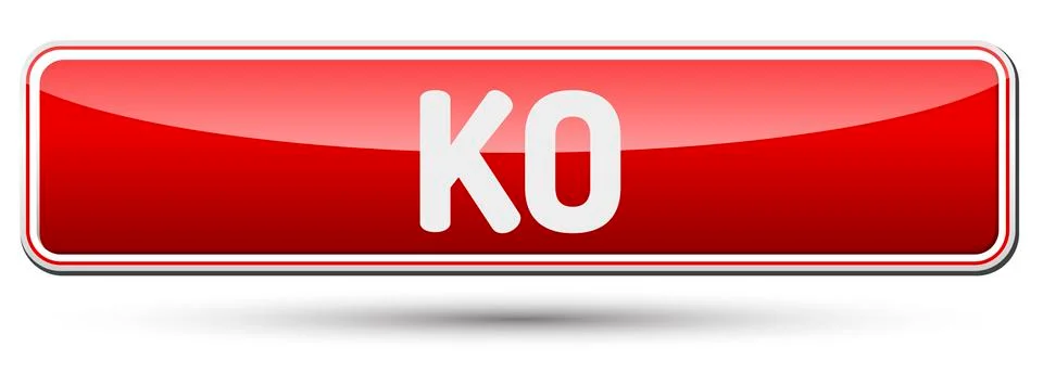 KO - Abstract beautiful button with text. Stock Illustration