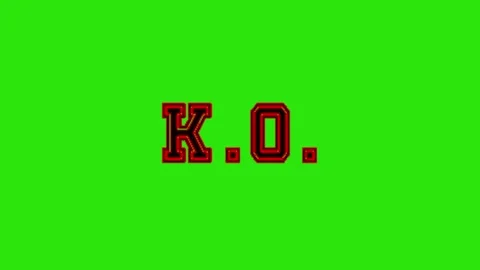 K.O animation on green screen background 動画素材 332751684