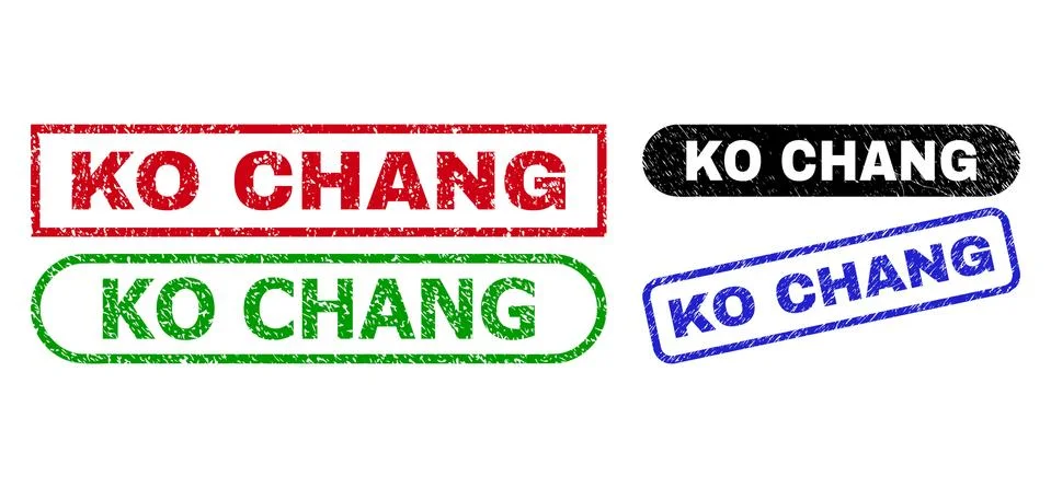 KO CHANG Rectangle Stamps Using Unclean Surface Stock Illustration
