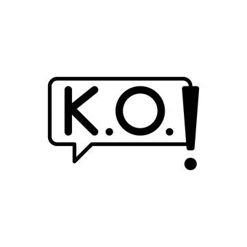 K.O. Icon in Comic Speech Box with Bold Text and Dot Stock Illustration