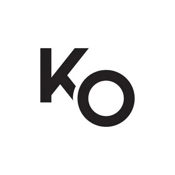 Ko initial letter vector logo 库存插图